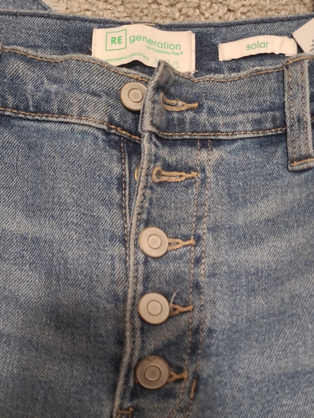 REgeneration Solar Light Wash Denim Button-Fly Jeans